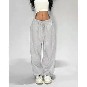 Women's Culottes Wide Leg Sweatpants Chinos Vacation Streetwear Basic Full Length Medium Waist Solid Color Plain Drawstring Pocket Elastic Waist Comfort Comfor