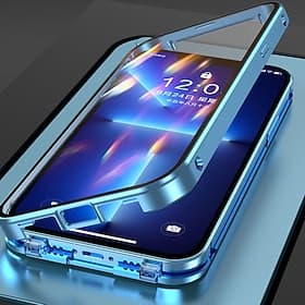 téléphone Coque Pour iPhone 17 Pro Max 17 Air 16 15 14 Pro Max Plus Adsorption Magnétique Cristallin Détachable Transparent Magnétique Armure Verre Trempé Méta
