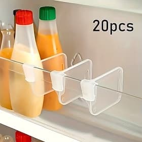 20er-Pack verstellbare Kühlschrank-Trennwandclips, vielseitige Türablagen für den Kühlschrank, robuste Trennwände aus Kunststoff für individuelle Raumaufteilun