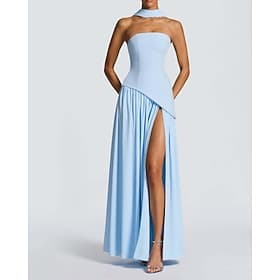 Femmes Robe Longue Maxi Robe Robe de Bal Robe de Soirée Robe de Cocktail Mode Moderne Soirée Cocktail Sortir Coupe régulière Uni Sans manches Sans bretelles No