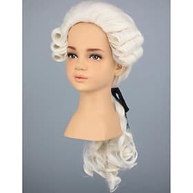 Perruque de juge colonial, perruque blonde du XVIIIe siècle pour costume d'enfant, cosplay (beige)