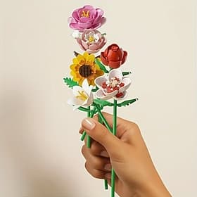 Exquisite bouquet building blocks; home decorations; exquisite bouquet building blocks; romantic block decorations, Christmas, Halloween, and birthday holiday