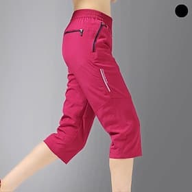 Women's Hiking Shorts Summer Outdoor Quick Dry Zipper Pocket Lightweight Soft Capri Pants Below Knee Black Rose Red Fishing Climbing Camping / Hiking / Caving
