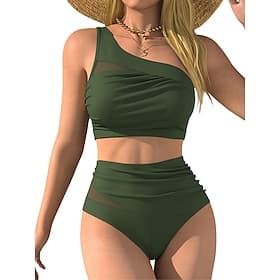 Per donna Bikini Costume da bagno 2 pezzi Protezione UV Elastico Senza Maniche Costume da Bagno Costume da bagno Surf Immersione Nuoto Estate