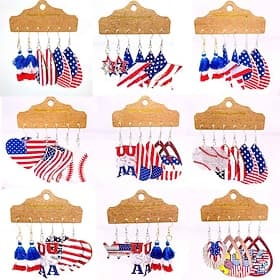 250-jähriges Jubiläum USA Ohrringe Cosplay Erwachsene Damen Unabhängigkeitstag / 4. Juli 4. Juli Party Leistung Verkleiden