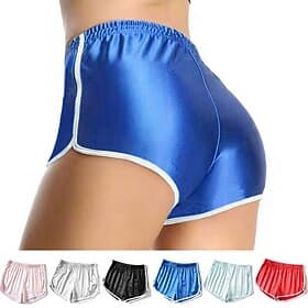 Women's Active Shorts Fashion Streetwear Casual Short Medium Waist Plain Elastic Waistband Comfy Breathable High Elasticity Daily Outdoor Vacation Light Sky Bl