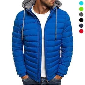 Herren Steppjacke Daunenjacke Winter-Daunenjacke Winter-Daunenmantel Winter Herbst Draussen Isoliert Packbar Leicht Oberbekleidung Windjacke Leichte Steppjacke