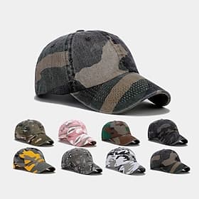 Homme Casquette de baseball Blanche Jaune Mélange de Coton Impression Sports Plein air Occasionnel Militaire Occasionnel Quotidien Extérieur Camouflage Soleil