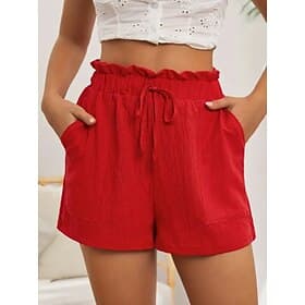 Femmes Chinos Shorts Shorts d'été Shorts de plage Vacances Mode Streetwear Court Taille haute Uni Taille Élastique Confort Respirabilité Confortable Non Elasti