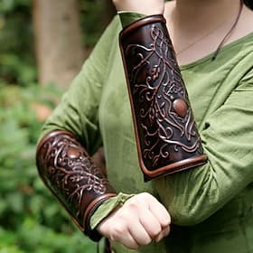 Médiéval Renaissance Chic Brassard Protège-bras Viking Fée Ranger Déguisement Unisexe Fantaisie Halloween Carnaval Foire de la Renaissance LARP Adultes Brassar
