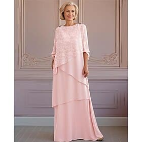 Linha A Vestidos Até o Tornozelo Bordado com miçangas Vestido de convidada de casamento Vestido formal Vestido Para Mãe dos Noivos Meia Manga Decorado com Biju