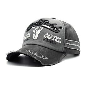 Schwarze Rebel Trucker Cap im Vintage-Stil mit Used-Look, gesticktem Logo, verstellbarem Snapback-Verschluss und Mesh-Rückseite, lässige Unisex-Dad-Cap