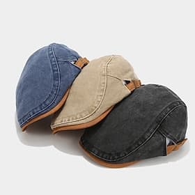Unisexe Béret Noir Blanche Coton / Polyester ancien Mode Frais Occasionnel Quotidien Vêtements de rue Couleur Unie Protection solaire Décontracté / Quotidien