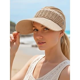 Casquette de sport décontractée pour femme, en maille polyester extensible à large bord, légère et respirante, ajustable, idéale au quotidien, en vacances, à l