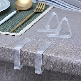 48PCS Transparent Tablecloth Clips, Tablecloth Fastening Clips for Kitchen, Household Tablecloth Clips, Invisible Non-Slip Surface, No Drilling Required