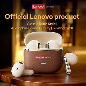 Lenovo kabellose Ohrhörer, Bluetooth 6.0-Chip, Ladecase, 30 Stunden Akkulaufzeit, 360°-Raumklang mit 3D-Panorama-Sound, In-Ear-Kopfhörer für Gaming, Musik und
