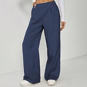 Femmes Pantalons Pantalon décontracté Pantalon d'été Vacances Mode Décontracté Quotidien Longueur complète Taille haute Couleur Unie Uni Ceinture Élastique Jam