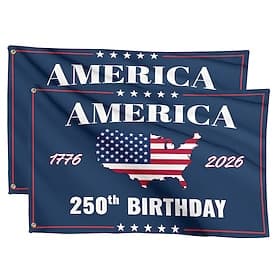 2pcs 1776-2026 United States 250th Anniversary Flag, Patriotic American 250 Years Commemorative Outdoor Banner for Garden, Yard, or House