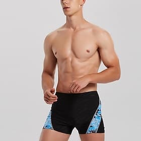 Men's Wetsuit Shorts Sports Tights Swim Pants Graphic Mid-Thigh Leg Quick Dry Stretchy Breathable Swimwear Surfing Water Sports Swimming Summer