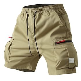 Herren Cargohose Cargohosen Cargo-Shorts Shorts Freizeitshorts Tasche Elastischer Bund Einfach Einheitliche Farbe Über dem Knie Lässig Outdoor Streetwear Mode