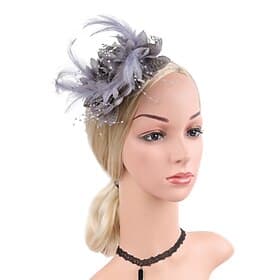 Fascinators Feathers Wedding Birthday Elegant Vintage Cute With Feather Floral Headpiece Headwear