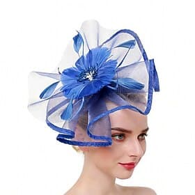 Fascinators Plume Mariage Anniversaire Élégant ancien Avec Plume Floral Casque Couvre-chef