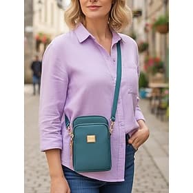 Wasserdichte Nylon-Umhängetasche für Damen mit mehreren Fächern, verstellbarem Riemen, kleine Schultertasche für Freizeit, Alltag, Reisen, Spaziergänge, Joggen