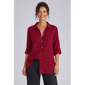 Women's 100% Cotton Normal Shirt Blouse Cotton Shirt Solid Colored Basic Long Sleeve Standing Collar Long Tops Daily Blue Black White Red Summer Spring Fall