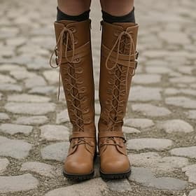 Mittelalterlich Renaissance Steampunk Stiefel Keltischer Ritter Kostüm Damen Halloween Karneval Leistung LARP Renaissance-Messe Erwachsene Schuhe