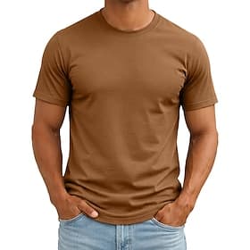 Homme T-shirt 100% coton Manche Courte Manches courtes Col ras du cou Été Printemps Automne Couleur Unie Uni Mode Designer Basique Basique Pur Occasionnel Vac