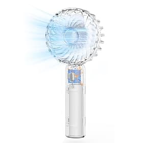 Tragbarer Mini-Handventilator, transparentes Design, kleiner, verstellbarer, USB-aufladbarer Ventilator mit 3 Geschwindigkeitsstufen, leistungsstarker Ventilat