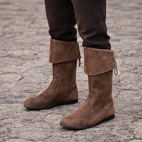 Medieval Renaissance Shoes Boots Pirate Warrior Viking Fancy Dress Men's Viking Pirate Halloween Carnival Performance LARP Ren Faire Adults' Shoes