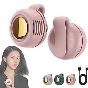 Portable Mini Clip-on Fan, Wearable Personal Fan for Waist or Shirt Collar, USB Rechargeable Hands-Free Neck Fan, Silent Small Cooling Fan for Outdoor Travel,