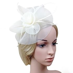 Fascinators Feather Net Wedding Birthday Elegant Vintage Cute With Flower Tulle Headpiece Headwear