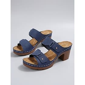 Sandalias casuales de tacón grueso para mujer: sandalias cómodas para uso diario, fiestas en el jardín y salidas informales.