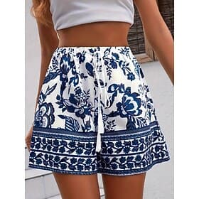 Women's Sweatpants Chinos Shorts Vacation Vintage Boho Short High Waist Floral Graphic Pocket Elastic Waistband Print Comfy Comfort Soft Micro-elastic Outdoor