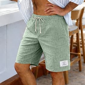 Herren Shorts Sommershorts Strandshorts Freizeitshorts Kordelzug Elastischer Bund Einfarbig Texture Komfort Kurz Täglich Outdoor Streetwear Mode Retro Vintage