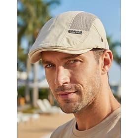 Schiebermütze aus Baumwollnetz für Herren, verstellbare, atmungsaktive Newsboy-Mütze im Ivy-Stil für den Alltag, Strandurlaub, Reisen und sommerliche Outdoor-A