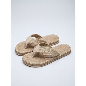 Women's Woven Straw Flip Flops - Natural Jute Style Thong Sandals with Braided Straps for Beach Vacations, Summer Holidays Casual Poolside Wear