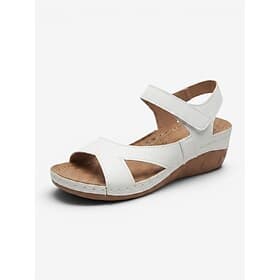 Open-Toe Hook-and-Loop Sandals for Women - Casual Summer Comfort Wedge Sandals for Walking Travel
