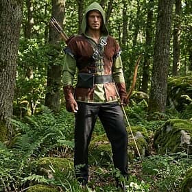 Medieval Renaissance Pants Vest Shirt Long Sleeves Elf Ranger Fancy Dress Men's Fantasy Halloween Carnival Masquerade Renaissance Fair LARP Retro Theme Party A