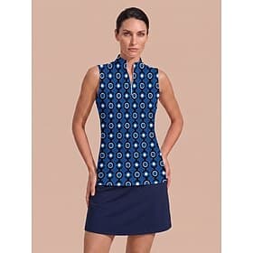 Per donna Polo da golf Blu scuro Senza Maniche Top Abbigliamento da golf da donna Abbigliamento Abiti Abbigliamento