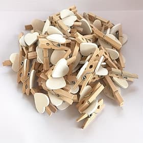 100Pcs Heart-Shaped Wooden Clips, Perfect for Crafts, Photo Displays, Wedding Favors, DIY Decorations, Small Clothespins for Scrapbooking Art Projects