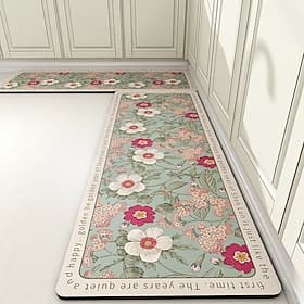 American Style Kitchen Runner Rug Absorbent Oil-Resistant Non-Slip Dirt-Resistant Easy-to-Clean Diatomaceous Earth Mat
