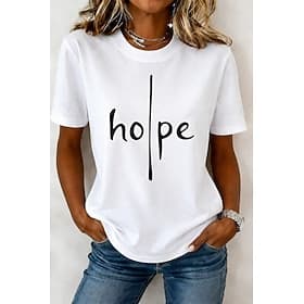 Women's T Shirt Print Floral Graphic Fashion Stylish Classic Short Sleeve Crew Neck Round Neck Regular Tops Casual Daily Weekend Black White Summer Spring