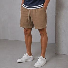 Men's Shorts Terry Fabric Sweat Shorts Coffee Dark Grey