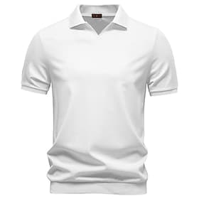 Herren Polo Poloshirts Lässig Straße Revers Kurzarm Basic Modern Einfach Leicht Knöpfe Sommer Frühling Normale Passform Blau Schwarz Weiß Braun Beige Polo