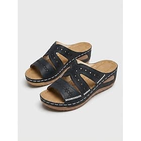 Damen-Sandalen mit offener Spitze für den Sommer – gepolsterte Sohle mit Cut-out-Design, in mehreren Farben für den Freizeitlook erhältlich