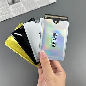 Lot de 100 pochettes anti-RFID, protège-cartes de crédit ou pochettes pour passeport, protection contre le vol d'identité en voyage, porte-cartes fin et coloré