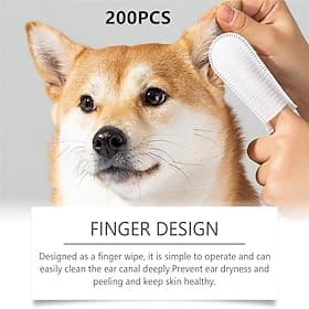 150er/200er-Packung Einweg-Fingerlinge für die Tierreinigung – ideal für Hunde und Katzen zur Zahnsteinentfernung, Ohrenreinigung und für frischen Atem.